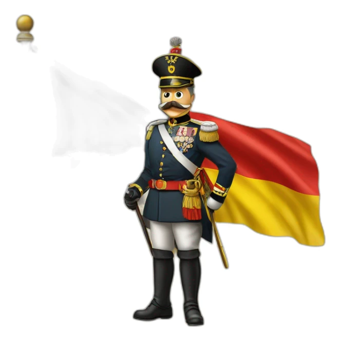 Kaiser Wilhelm II holding the flag of the German Empire sticker