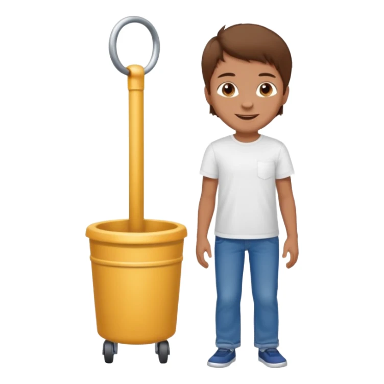 Make in Apple style a boy with brown hair stay in latoo sticker