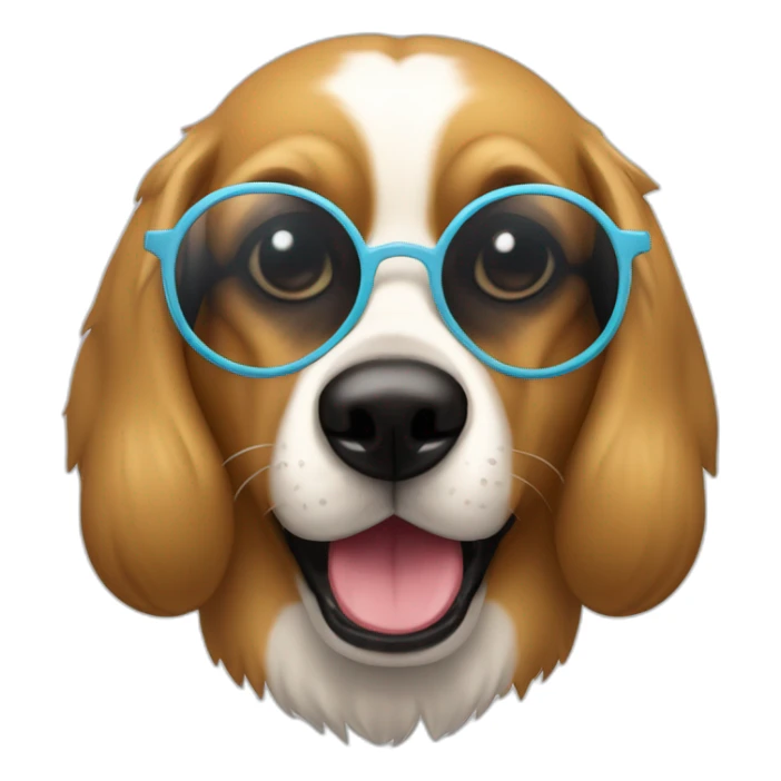 Perro con gafas sacando la lengua de manera cool sticker