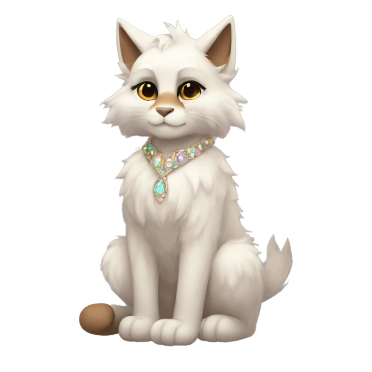 Furry, sparkle, iridescent, colorful, pastel, edgy, cool, fantasy beautiful, brown, beige, white, divine, godly, angelic, animal, anthro, full body, fursona, feline sticker