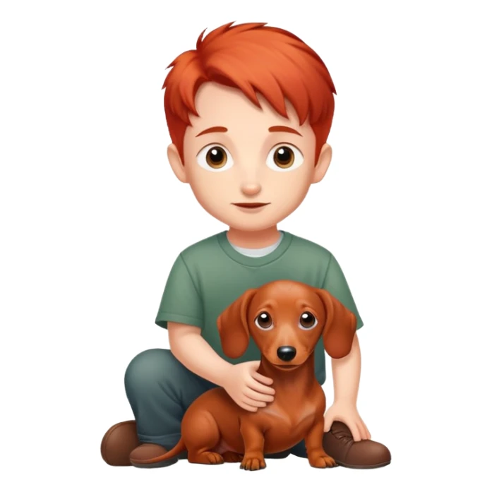 Young munchkin with a red-haired dachshund sticker