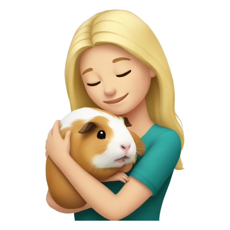 Blonde Woman hugging a guineapig sticker