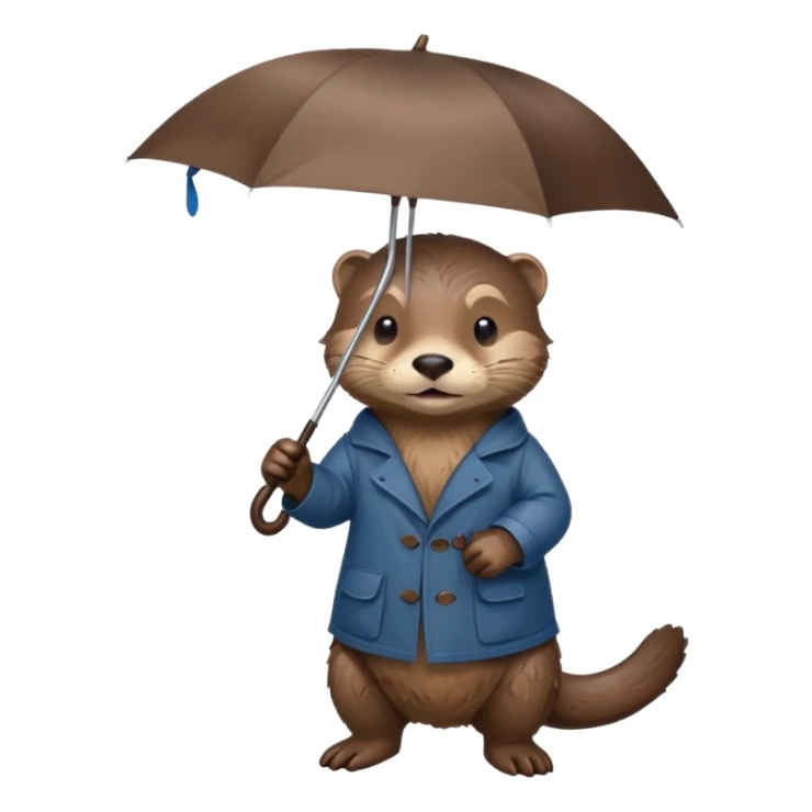 Loutre qui porte un parapluie dans sa main gauche  sticker
