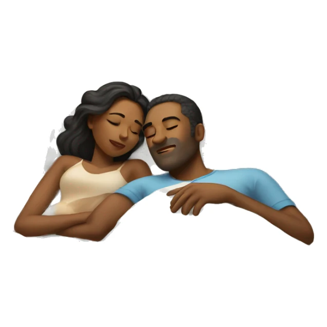 man and woman in bed sleeping sticker