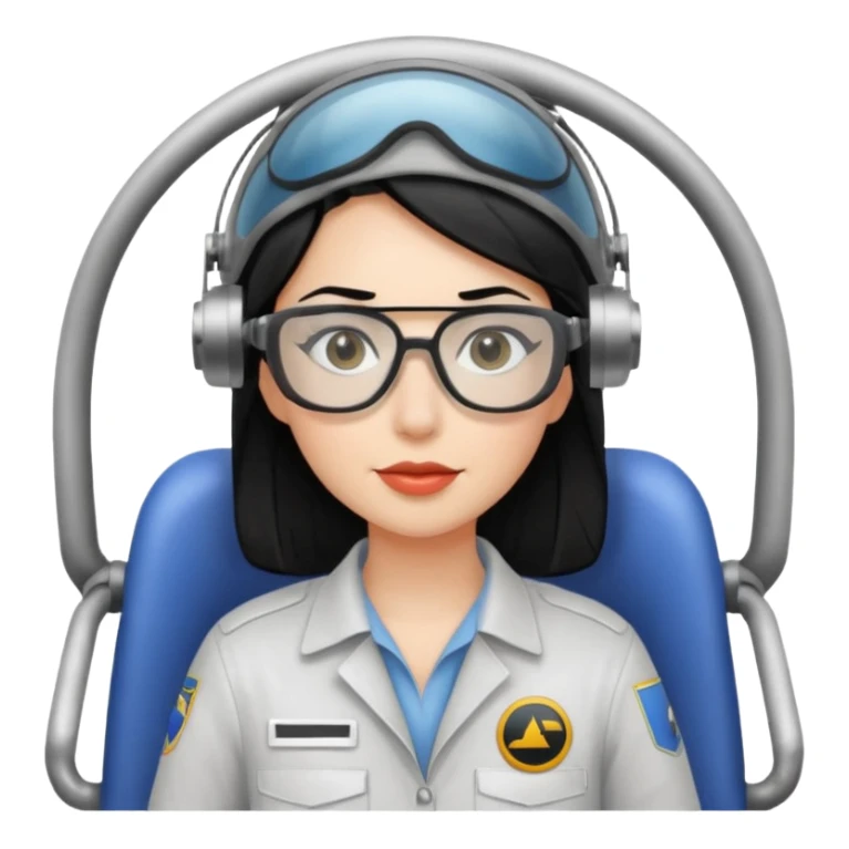 Femme cheveux noir travaille dans le domaine de l'aéronautique sticker