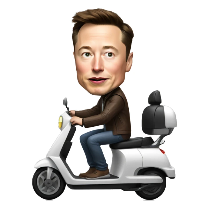 Elon musk on the electro scooter sticker