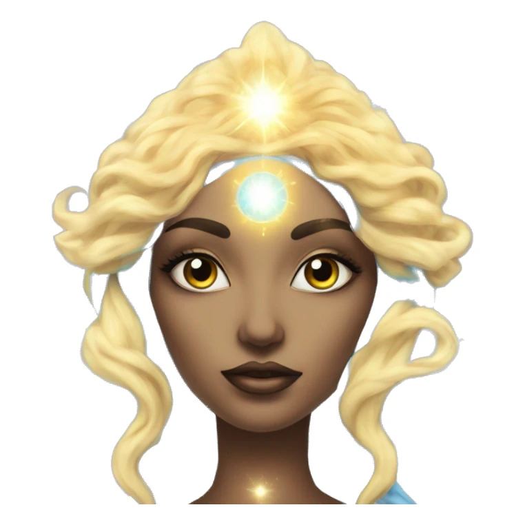 Pleiadian radiant glowing diva woman female third eye sticker