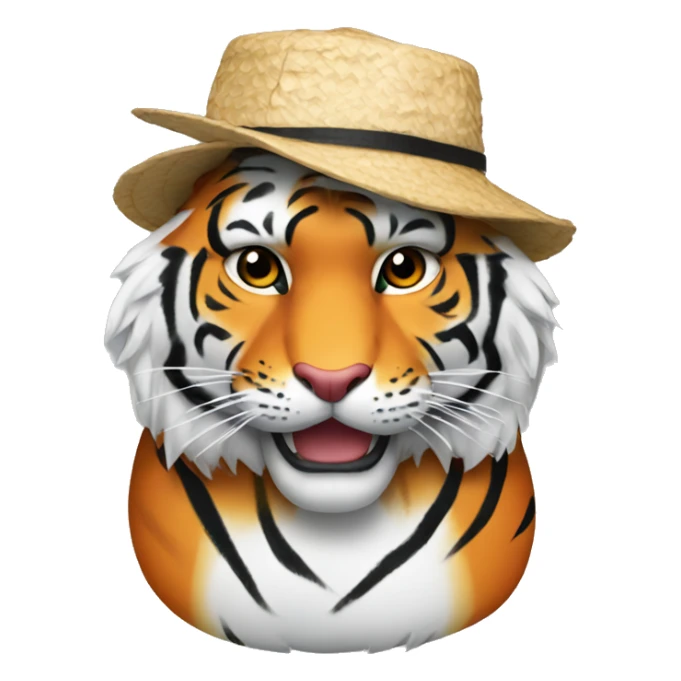 tiger wearing hat made out of sushi sticker