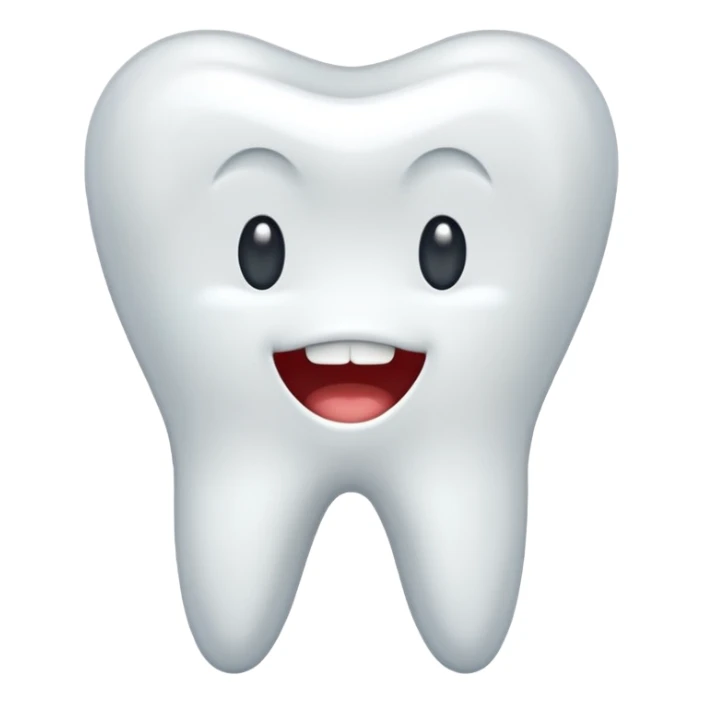 realistic tooth with no emoji like eyes and mouth sticker