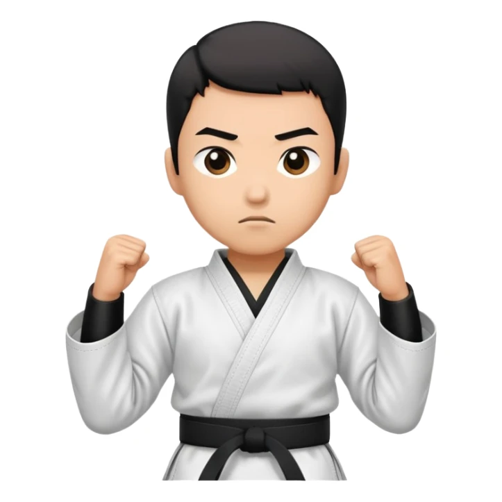 karate person wearing a black belt sticker