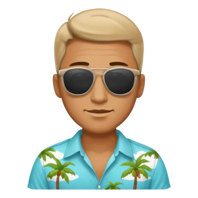 man with sunglasses and summer shirt sticker