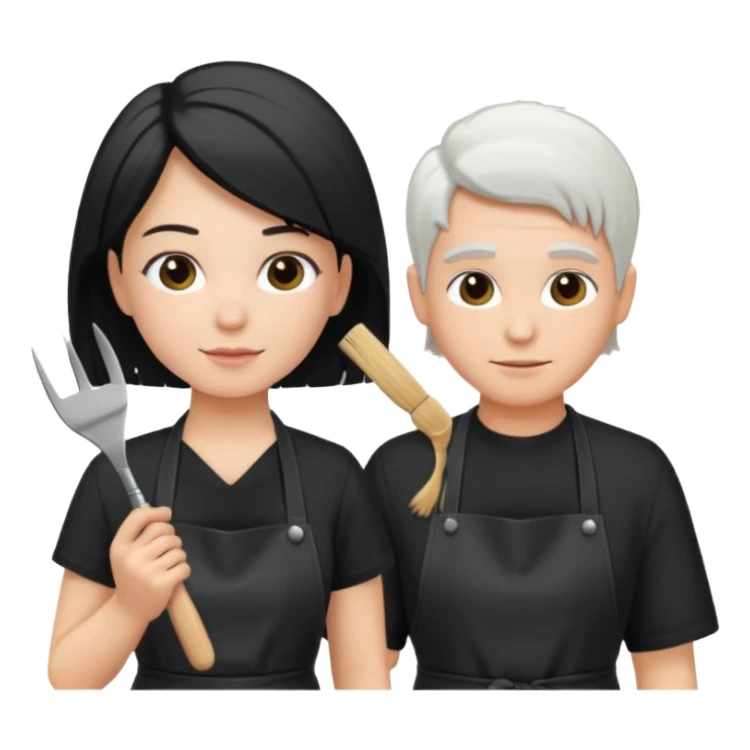 white hairstylist doing someones hair sticker