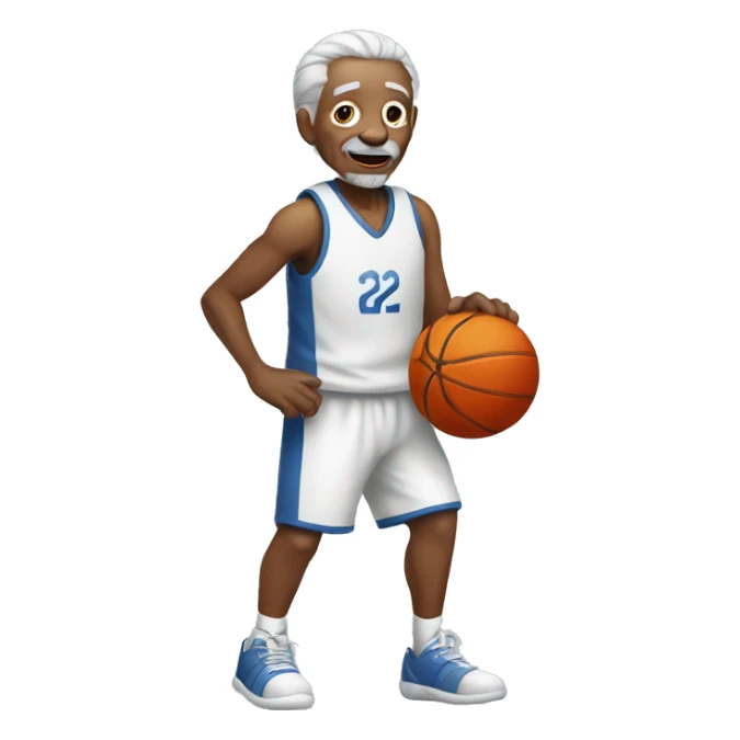 Old person playing basketball sticker