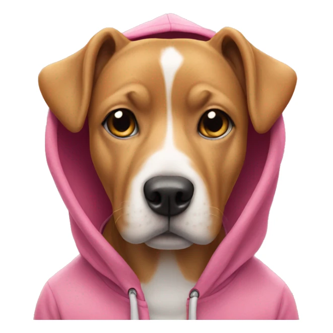 Dog in a pink hoodie sticker