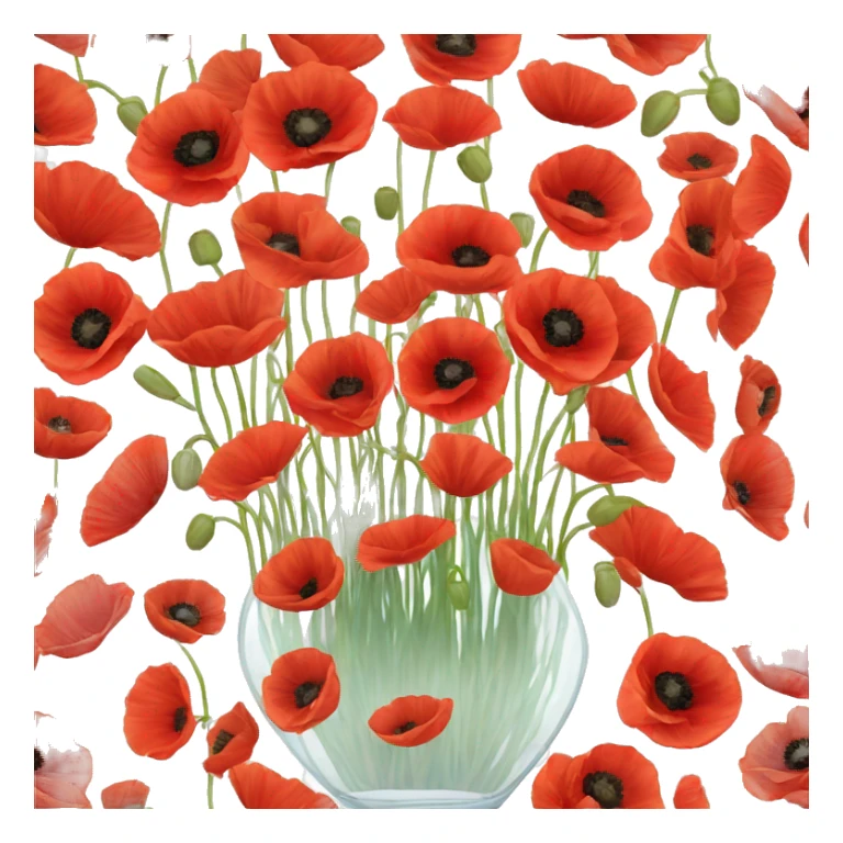 10000000 Poppies in a clear glass vase sticker