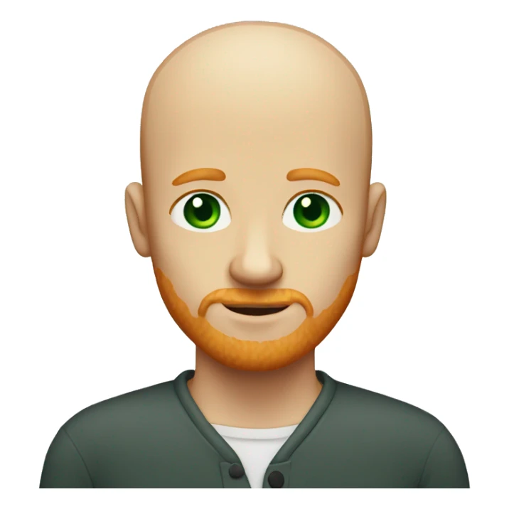 bald ginger man with green eyes, no beard sticker