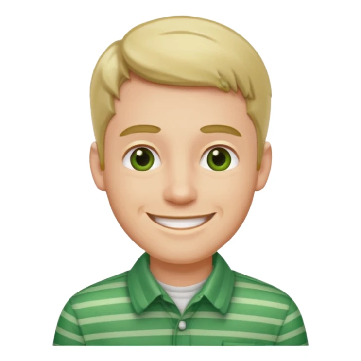 Man with green Striped Shirt not a t shirt sticker