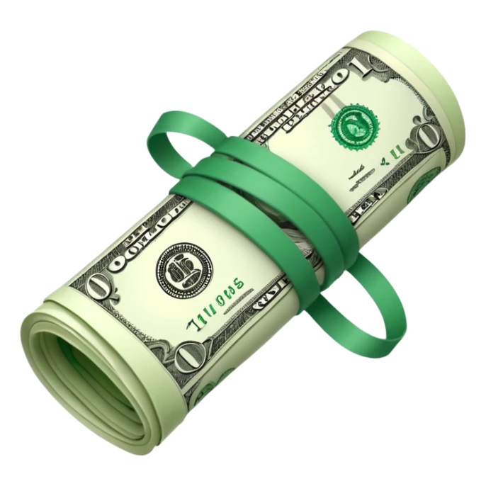 Money that is like a tube One dollar sticker