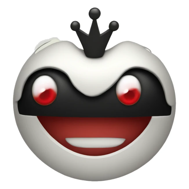 Black smiley face with red eyes and crown sticker
