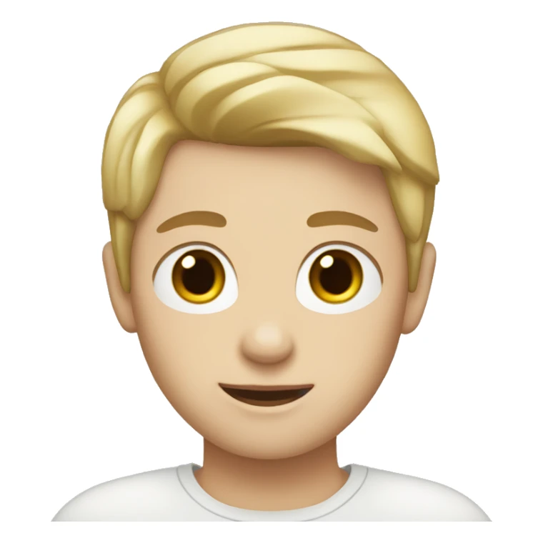 human with blond and short hair, white skin, brown eyes sticker