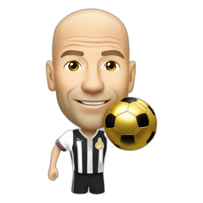Zinedine Zidane avec le ballon d’or  sticker