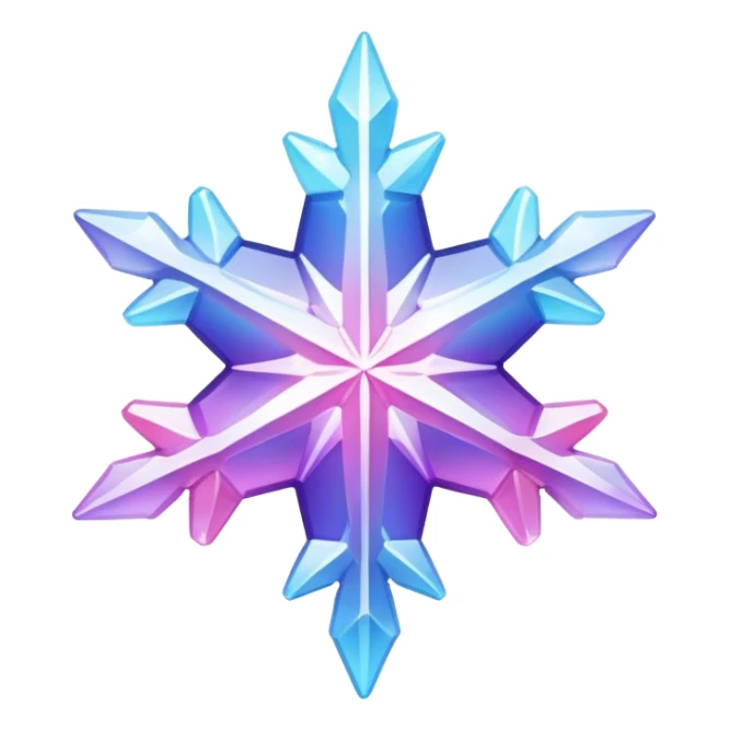 Gradient iridescent Pastel Pink violet blue white crystal star snowflake  sticker
