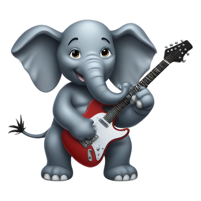 Heavy metal Elephant playing electric guitar sticker