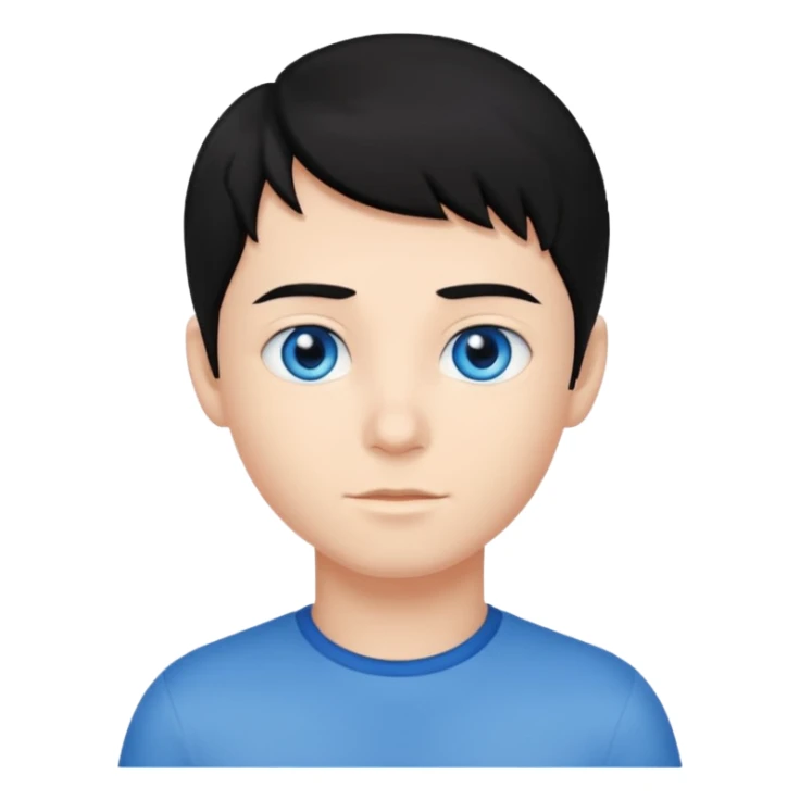 a boy with black hair  sticker