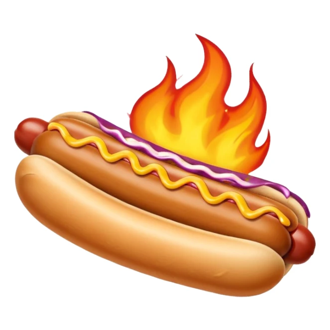 Hand Holding a Flaming Hotdog sticker