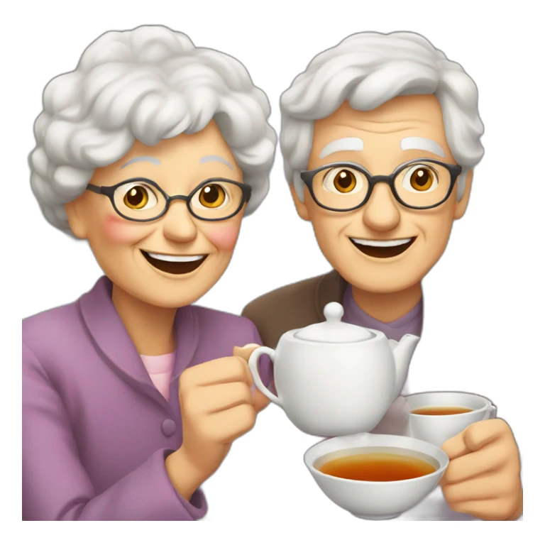 full-bodies-old-lady-and-young-man-drinking-tea-smiling-looking-at-us sticker