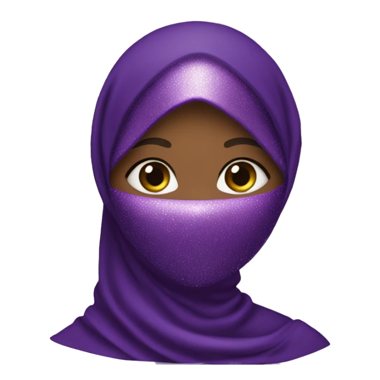 African Muslimah wearing glittery purple niqab sticker