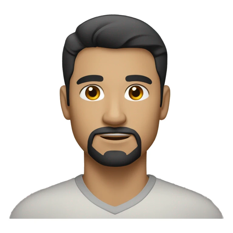 confident man, black hair, Disconnected black goatee, white skin, brown eyes in light gray shirt sticker