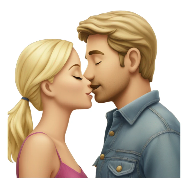 Caucasion male kissing blonde woman  sticker