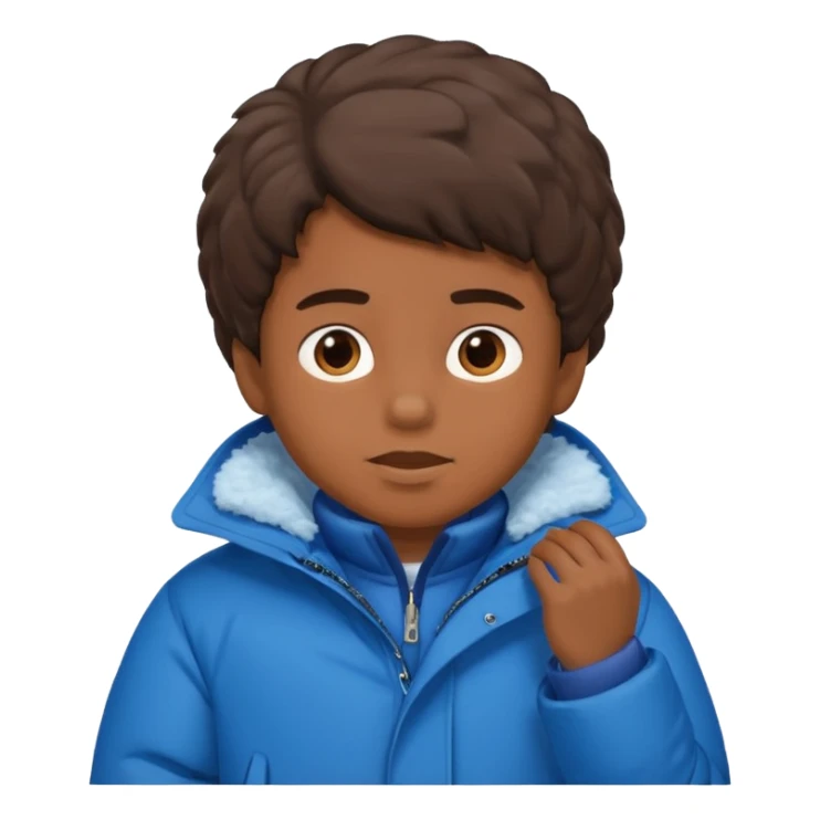 emoji- of a boy putting on his coat sticker