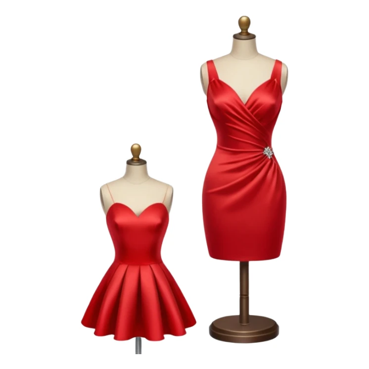 dress mannequin with tiny red dresss sticker
