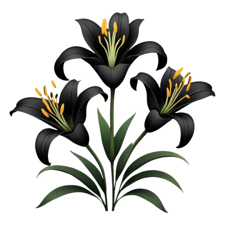 black and white lillies outline sticker