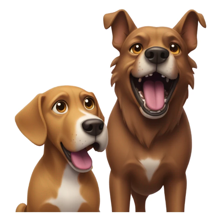 Purple Dog barking at a dog friend  sticker