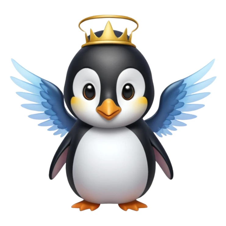 un pinguino con le ali che si muta in una fata sticker