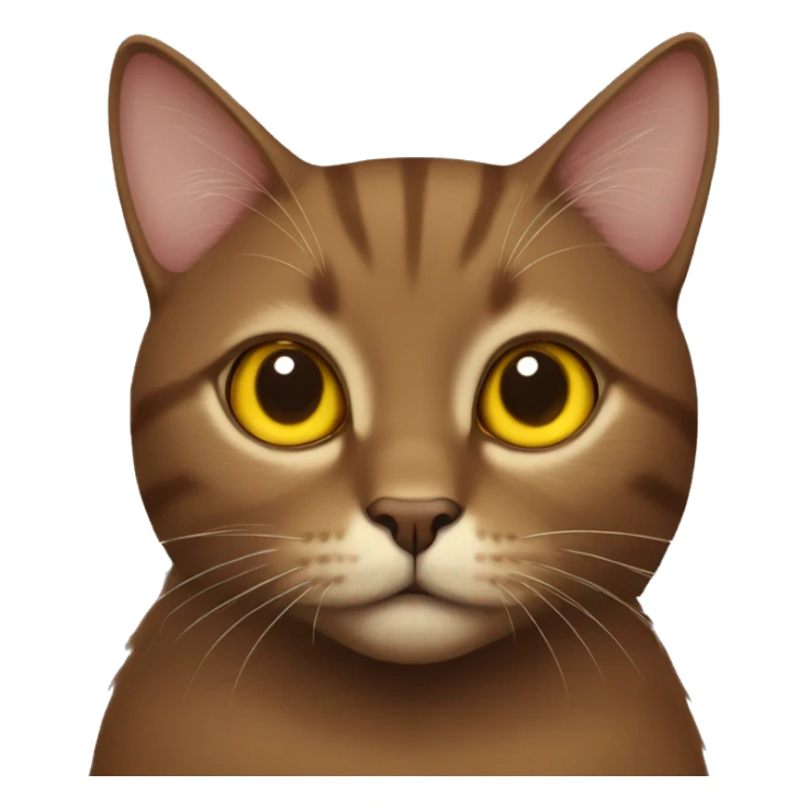 A brown cat with yellow eyes blowing a kiss sticker