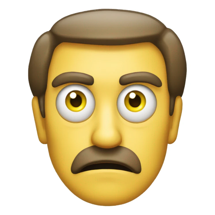 Kubrick Stare evil eyes yellow face emoji sticker