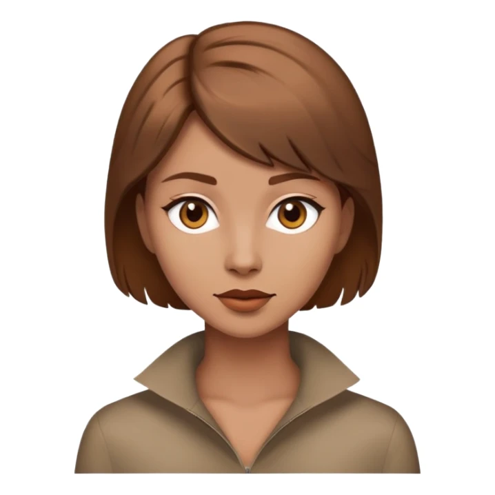 Brown wolfcut hair women  sticker