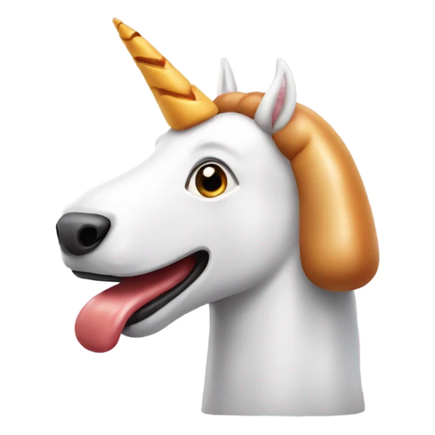 Unicorn with a hotdog dog horn sticker