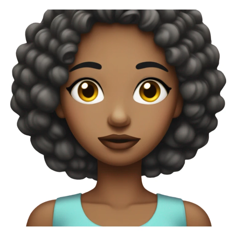 a girl with nails and eyes shut and lips being sassy sticker