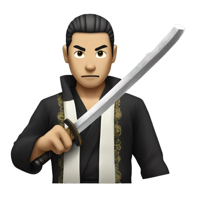Japanese Yakuza with Samurai Sword;  sticker