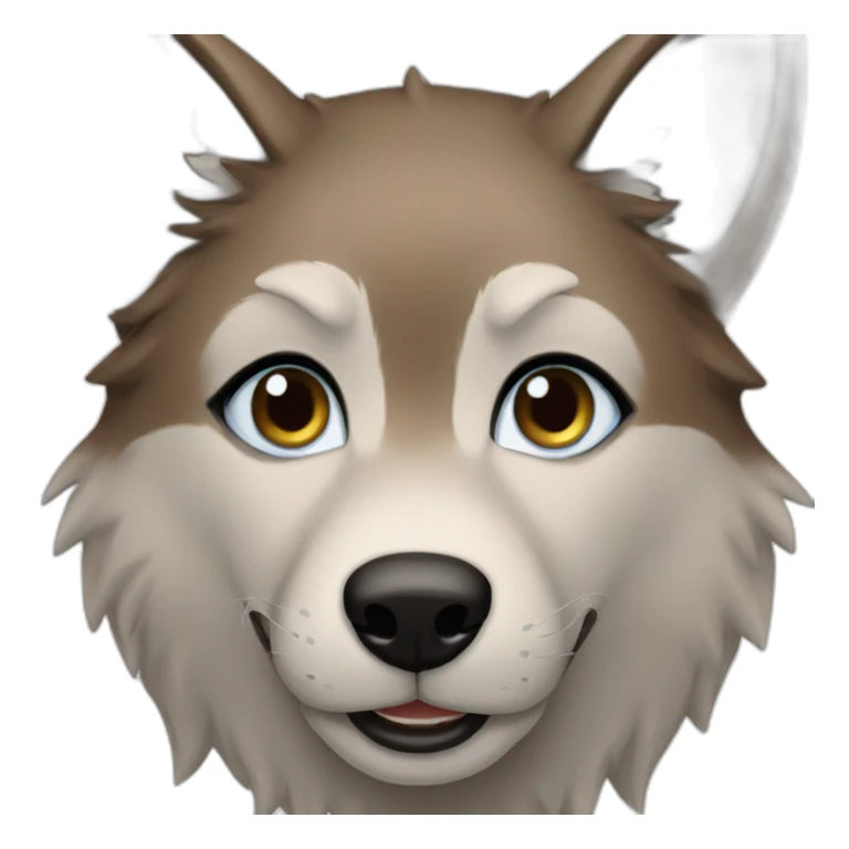 Brown female wolf blue eyes  sticker