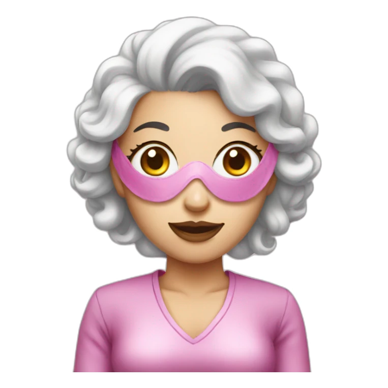 pink hair mistress with an eye mask sticker