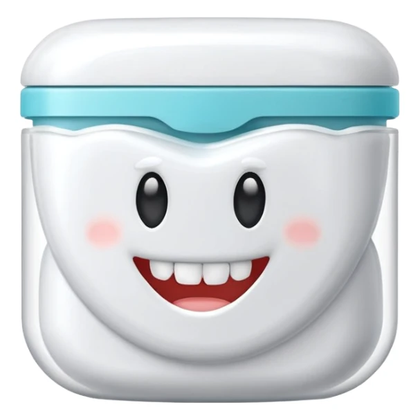 Round pack of white dental floss with no emojis sticker