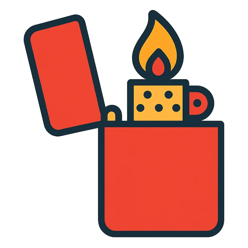 Zippo Lighter, red sticker