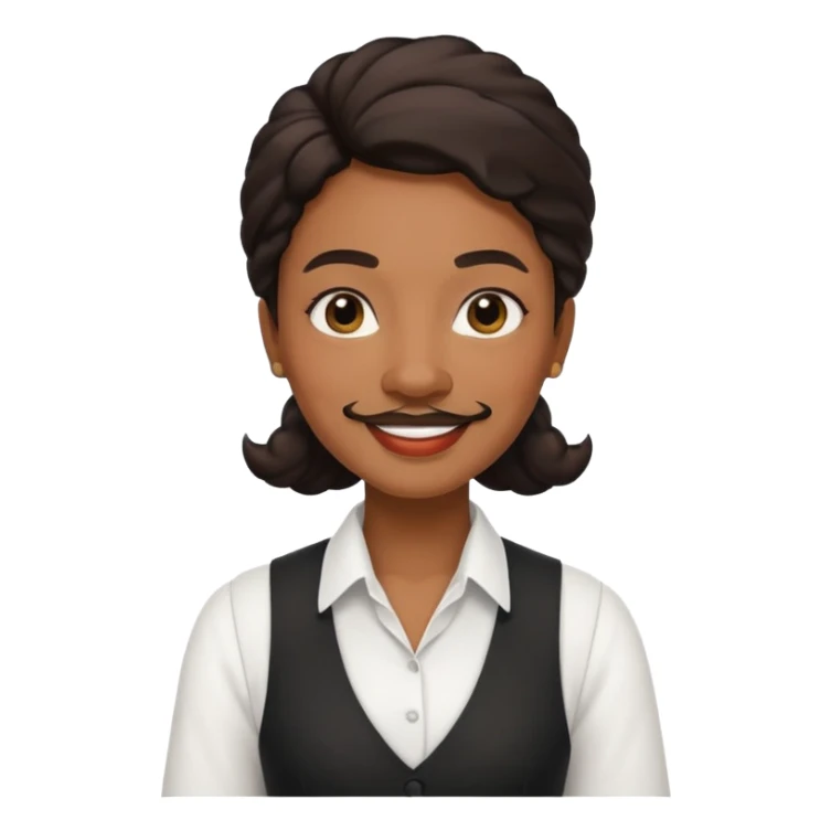 mustached black waiter woman sticker