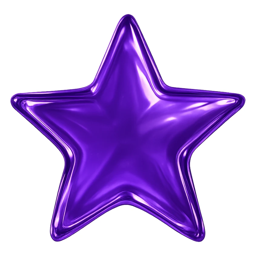 star with a glass effect, purple, no background sticker